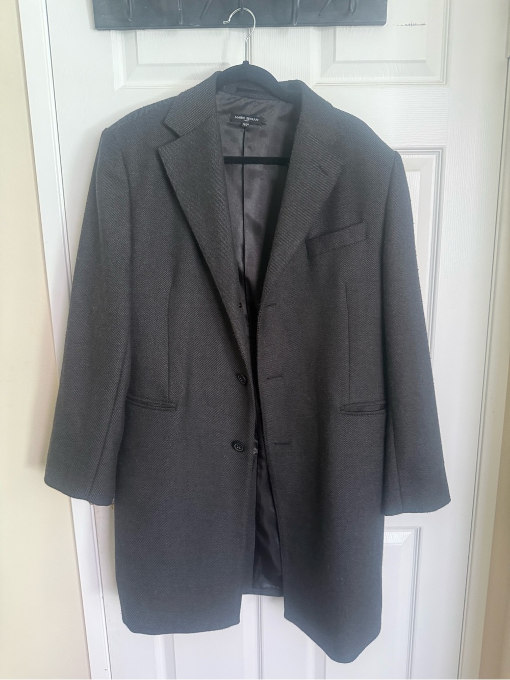 Mario Serrani made in Italy, Charcoal Gray Men's Wool Overcoat
